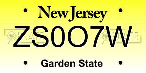 ZS0O7W New Jersey License Plate