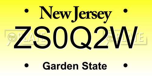 ZS0Q2W New Jersey License Plate