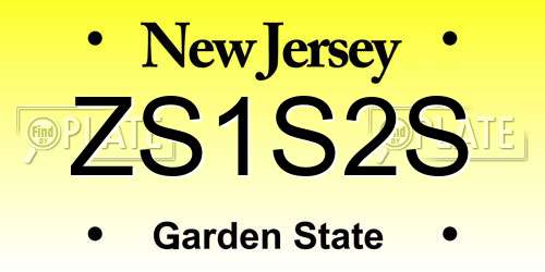 ZS1S2S New Jersey License Plate