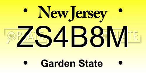 ZS4B8M New Jersey License Plate