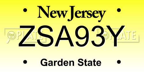 ZSA93Y New Jersey License Plate