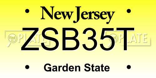 ZSB35T New Jersey License Plate