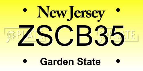 ZSCB35 New Jersey License Plate