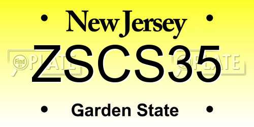 ZSCS35 New Jersey License Plate