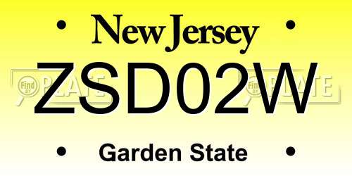 ZSD02W New Jersey License Plate