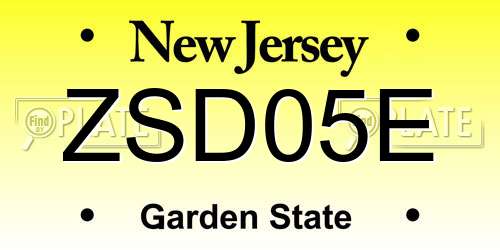 ZSD05E New Jersey License Plate