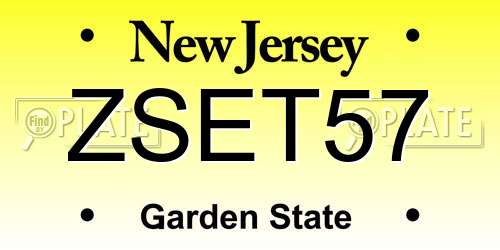 ZSET57 New Jersey License Plate