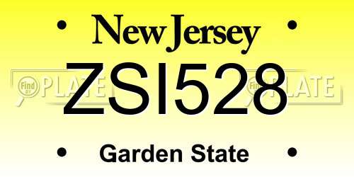 ZSI528 New Jersey License Plate