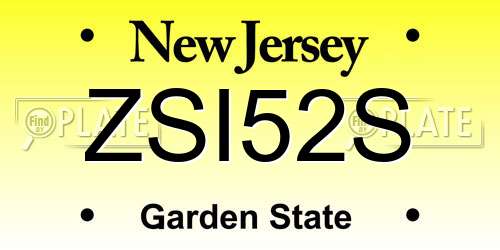 ZSI52S New Jersey License Plate