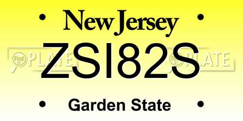 ZSI82S New Jersey License Plate