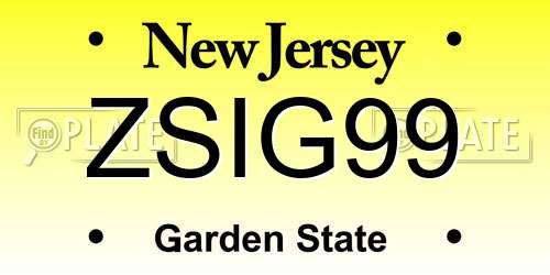 ZSIG99 New Jersey License Plate