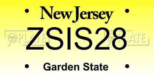 ZSIS28 New Jersey License Plate