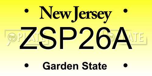 ZSP26A New Jersey License Plate