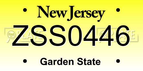 ZSS0446 New Jersey License Plate