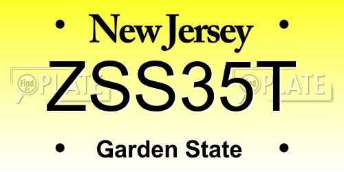 ZSS35T New Jersey License Plate