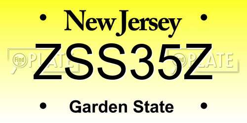 ZSS35Z New Jersey License Plate