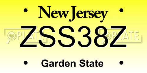 ZSS38Z New Jersey License Plate