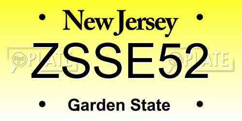 ZSSE52 New Jersey License Plate