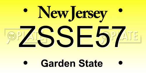 ZSSE57 New Jersey License Plate