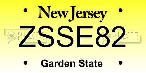 ZSSE82 New Jersey License Plate