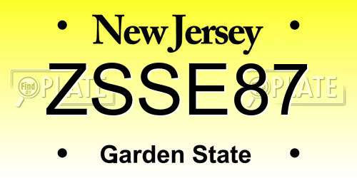 ZSSE87 New Jersey License Plate