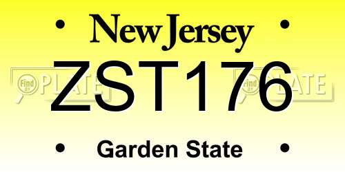 ZST176 New Jersey License Plate
