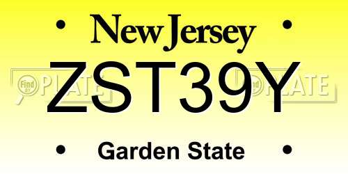 ZST39Y New Jersey License Plate