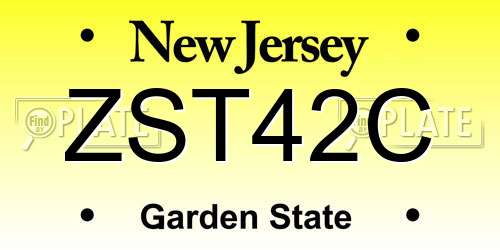 ZST42C New Jersey License Plate