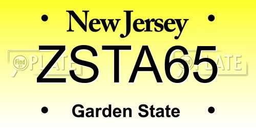 ZSTA65 New Jersey License Plate
