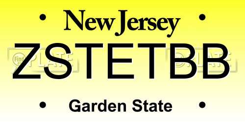 ZSTETBB New Jersey License Plate