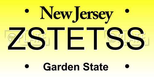 ZSTETSS New Jersey License Plate
