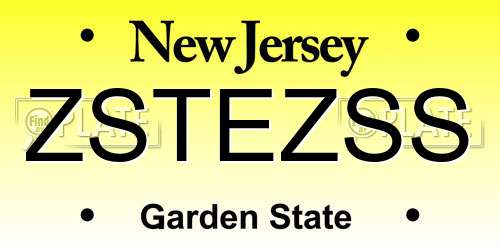 ZSTEZSS New Jersey License Plate