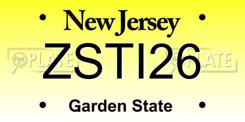 ZSTI26 New Jersey License Plate
