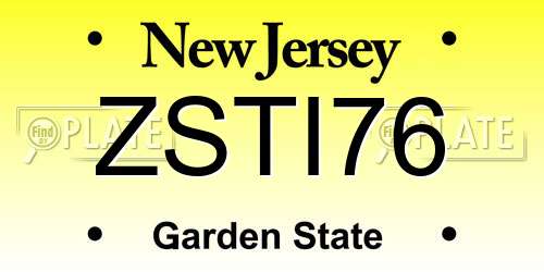 ZSTI76 New Jersey License Plate