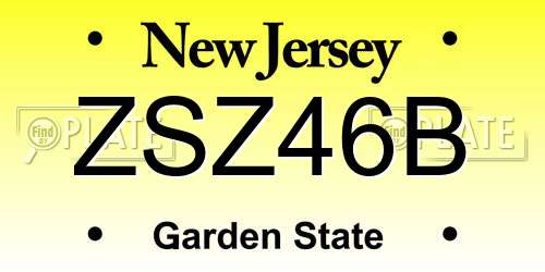 ZSZ46B New Jersey License Plate
