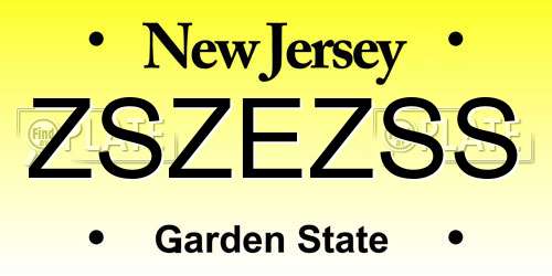 ZSZEZSS New Jersey License Plate