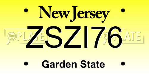 ZSZI76 New Jersey License Plate