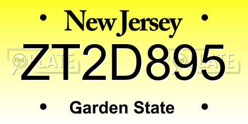 ZT2D895 New Jersey License Plate