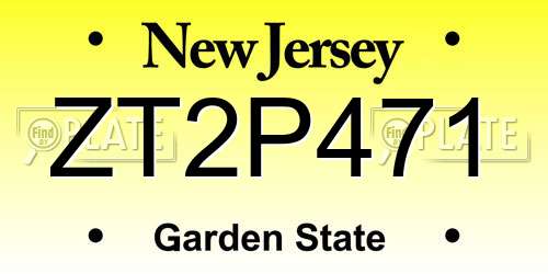 ZT2P471 New Jersey License Plate