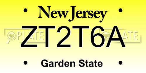 ZT2T6A New Jersey License Plate