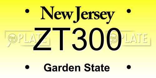 ZT300 New Jersey License Plate