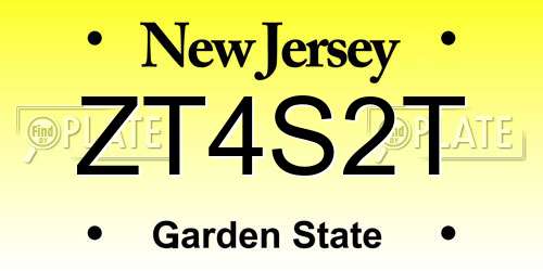 ZT4S2T New Jersey License Plate