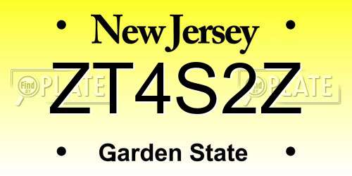 ZT4S2Z New Jersey License Plate