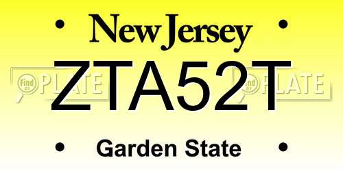 ZTA52T New Jersey License Plate