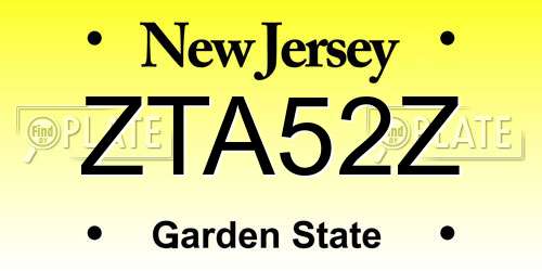 ZTA52Z New Jersey License Plate