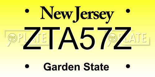 ZTA57Z New Jersey License Plate