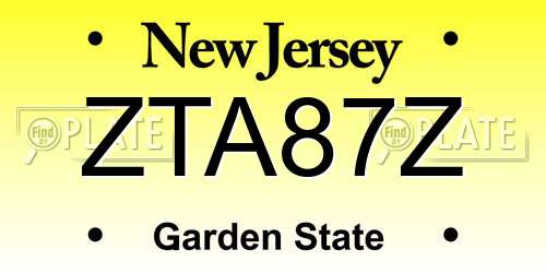 ZTA87Z New Jersey License Plate