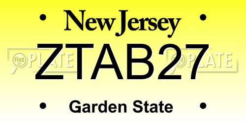 ZTAB27 New Jersey License Plate