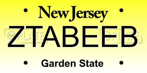 ZTABEEB New Jersey License Plate