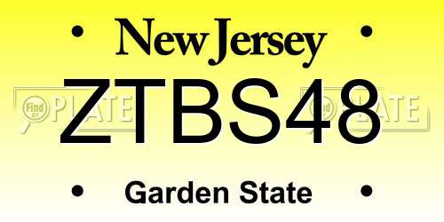 ZTBS48 New Jersey License Plate